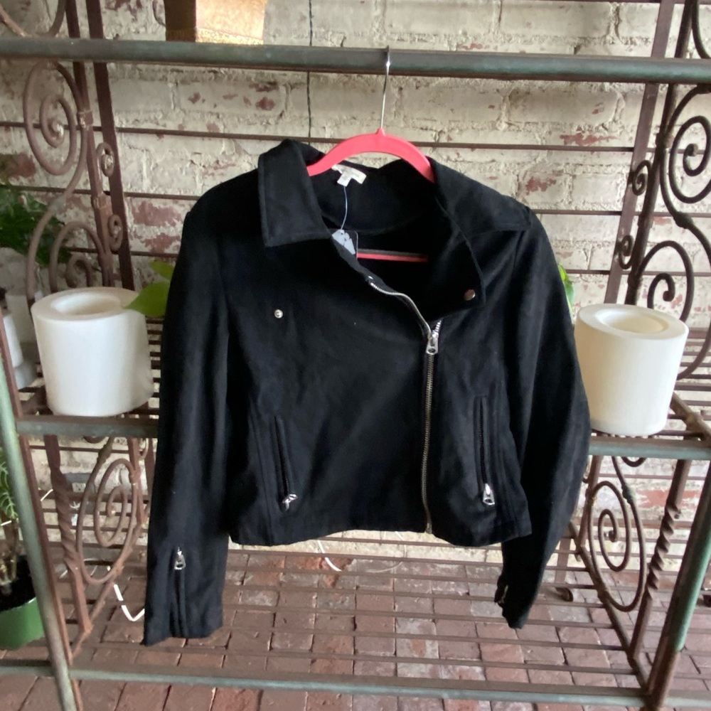 Faux suede Moto jacket